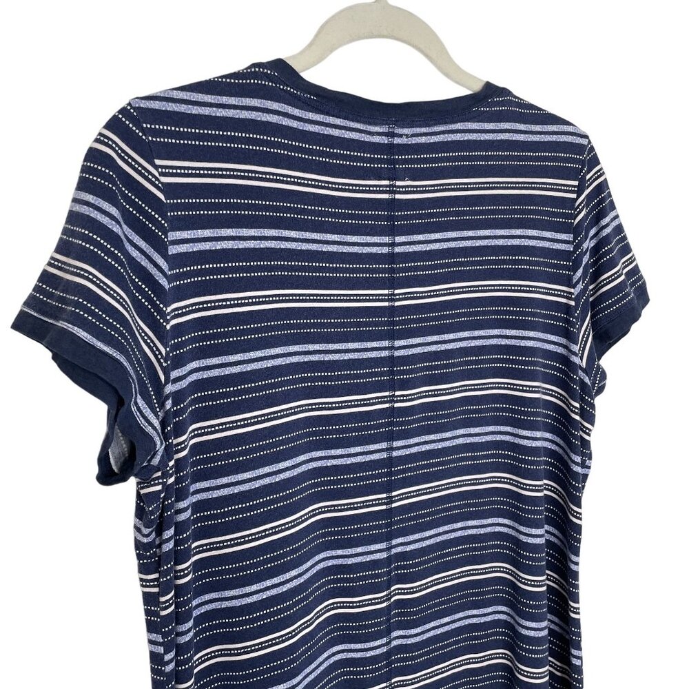 Lucky Brand Navy Striped T-Shirt Dress, L - Picture 4 of 7